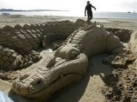 Krokodil aus Sand