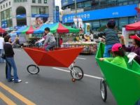 Lustige Fahrräder in Asien