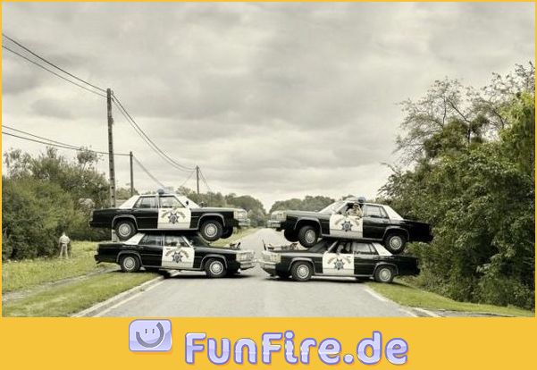 Strassensperre der Polizei