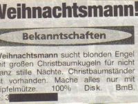 weihnachtliche Kontaktanzeige