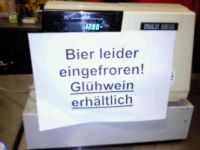 Bier ist eingefroren