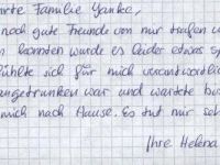 Entschuldigung an die Eltern